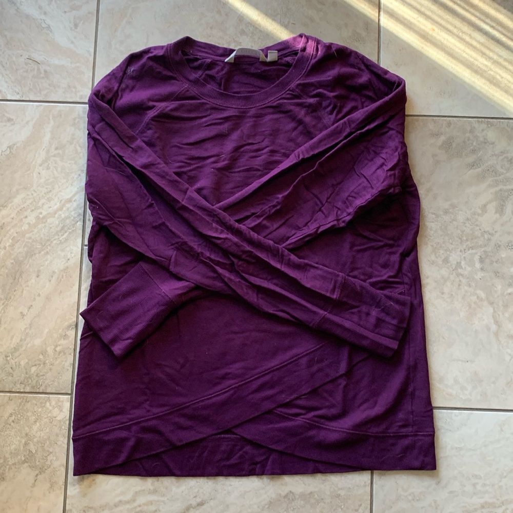 Purple Athleta sweatshirt
